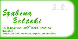 szabina belteki business card